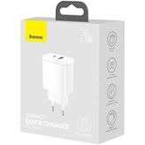 Baseus Compact 20W U+C QC. Beyaz Seyehat Şarjı