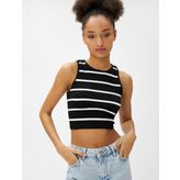 Basic Crop Atlet Halter Yaka Fitilli