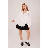 Basic Oversize Beyaz Gömlek - Standart