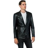 Basics & More Erkek Deri Blazer Ceket - Eblazer - Siyah