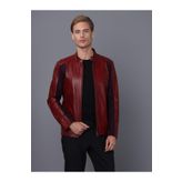 Basics&More Erkek Bordo Deri Ceket