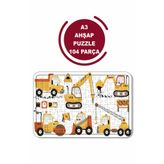 Baskı Atölyesi Iş Makinaları A3 104 Parça Ahşap Puzzle