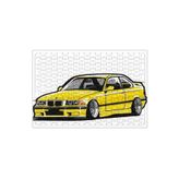 Baskı Dükkanı Bmw Stanced Out E36 Yellow Puzzle 240 Parça Yapboz