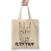 Baskı Dükkanı Caveira Alien Trip Bez Çanta