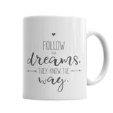 Baskı Dükkanı KB7044 Znn Follow Dreams Porselen Kupa Bardak