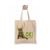 Baskı Dükkanı Loki Cat Kedi Bez Çanta