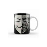 Baskı Dükkanı V For Vendetta Typography Kupa Bardak