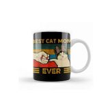 Baskı Dükkanı Vintage Best Cat Mom Ever Fist Bump Gift 01 Kupa Bardak