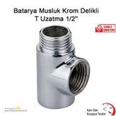Batarya Musluk Krom Delikli T Uzatma 1/2''''