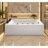 Bathson Style Gold Edition Çift Kişilik Jakuzi 180×120 cm - Beyaz - Beyaz