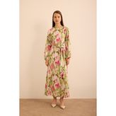 Batik Desenli Elbise - Pembe - 42