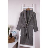Baveno Microcotton Bayan Şalyaka Bornoz - S - M - Gri