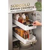 Bayev Vita Küçük Raylı Raf Çok Amaçlı Dolap İçi Mutfak Banyo Kiler Düzenleyici Sürgülü Raf