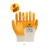 Baymax BX-NK02 Flex Nitril Kaplı İş Eldiveni Sarı 12 Çift