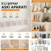 Baysa 5'li Şeffaf Banyo Askısı