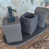Bazalt Siyah 4/lü Modern Banyo Seti