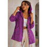 bb butik basic Kadın Müslin Ceket - Mor TR0935