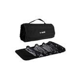 BBACK Multi Kalem kutusu 4 Şeffaf Fermuarlı Bölüm Roll Case Siyah