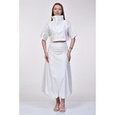 Bebe Plus Asimetrik Kesim Beyaz Poplin Etek - Beyaz Beyaz - M - Siyah