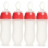 Bebedor 7509 4x120 ml Silikon Kaşıklı Şeffaf +6 Ay Biberon