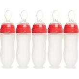 Bebedor 7509 5x120 ml Silikon Kaşıklı Şeffaf +6 Ay Biberon
