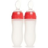 Bebedor Silikon Kaşıklı Biberon 120 ML, 6 Ay+, Şeffaf, 2 Li Set