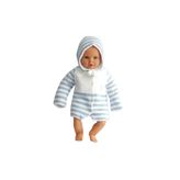 bebegen Mavi Çizgili Triko Bebek Hırka