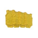 Bebek Basic Ribana Bisiklet Yaka 4Lü Atlet Body - Sarı