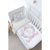 Bebek Boy Nevresim Takımı (100x150) - Pink Royal Series - B Harfi