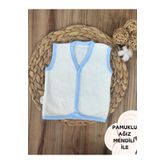 Bebella Bebek Yeleği Mavi-beyaz Mevsimlik %1oo Pamuklu Kız Erkek Bebek Çıtçıtlı Kolsuz Kapitone Bebek Yelek