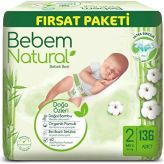 Bebem Natural No:2 Mini 136 Adet Bebek Bezi