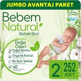 Bebem Natural No:2 Mini 252 Adet Bebek Bezi