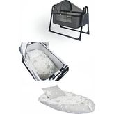 Bebetrend Babynest Yatak ve Yastık+ Sallanır Sepet Beşik Ipek Fileli Bebek Beşiği Hamak 2 Li Set - Antrasit