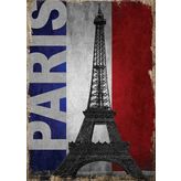 Bedeko Fransa Bayrağı Ve Paris Mdf Poster