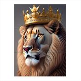 Bedeko Kral Aslan Tasarımlı 9 Parça Puzzle Tablo