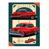 Bedeko Retro Klasik Araba Ahşap 9 Parça Puzzle Tablo