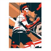 Bedeko Roger Federer Tenis Tasarımlı 9 Parça Puzzle Tablo