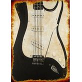 Bedeko Siyah Elektro Gitar Modern Mdf Tablo
