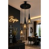 Begüsa Havana 3.lü Avize Siyah