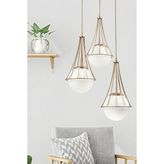 Begüsa Lapis 3.lü Eskitme Beyaz Camlı Avize