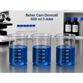 Beher Cam Dereceli 600ml 3 Adet