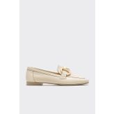 Bej Deri Kadın Loafer
