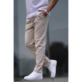 Bej Düz Paça Erkek Pantolon 6530 - S