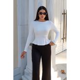 BEJNA Kadın Peplum Fitted Bluz