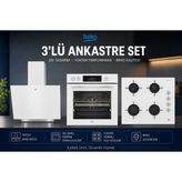 Beko Premium Beyaz Cam Ankastre Set