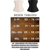 Bel Inceltici Şekillendirici Göbek Bölgesini Toparlayıcı Çelik Balenli Delikli Kumaş Kadın Korsesi - Ten - L - XL