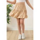 Beli Lastikli Şortlu Etek 1072 - Vizon - 38