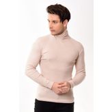 Belifanti Collection Erkek Balıkçı Yaka Boğazlı Slim Fit Kazak Bej