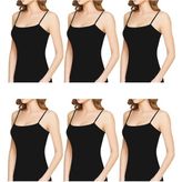 Belifanti Collection Kadın Siyah Ip Askılı Pamuklu Atlet 6'lı Set