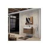 Belinza Regina 80 cm Banyo Dolabı Takımı, Kestane, Seramik Lavabo, Ayna Kapaklı